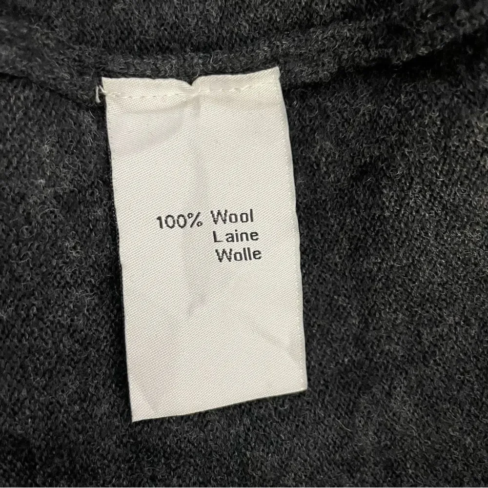 Neve Grey 100% Wool Long Sleeves Mock Neck Quater Zip Sweater‎ Size XL